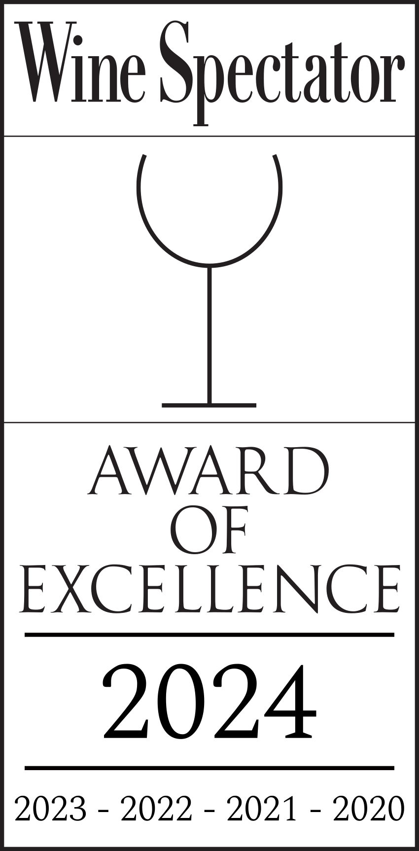 Wine Spectator Award of Excellence 2020